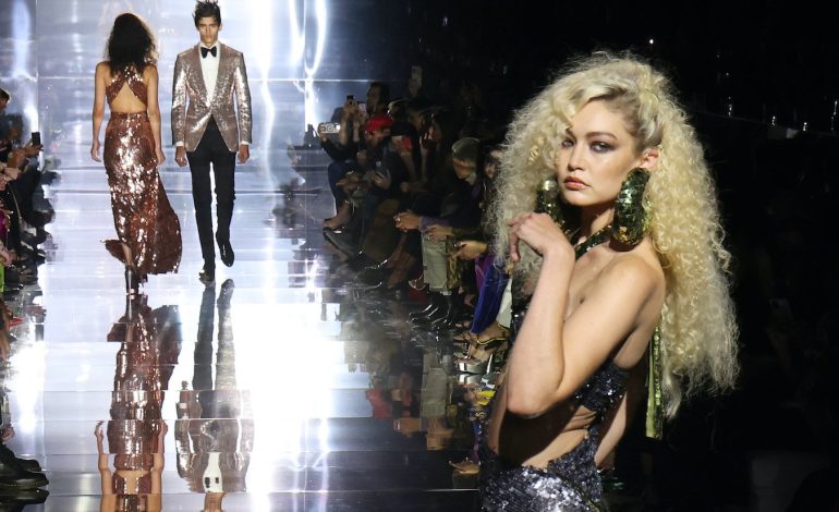 Gigi, Bella Hadid and Nora Attal walk for Tom Ford in NY Fashion Week 