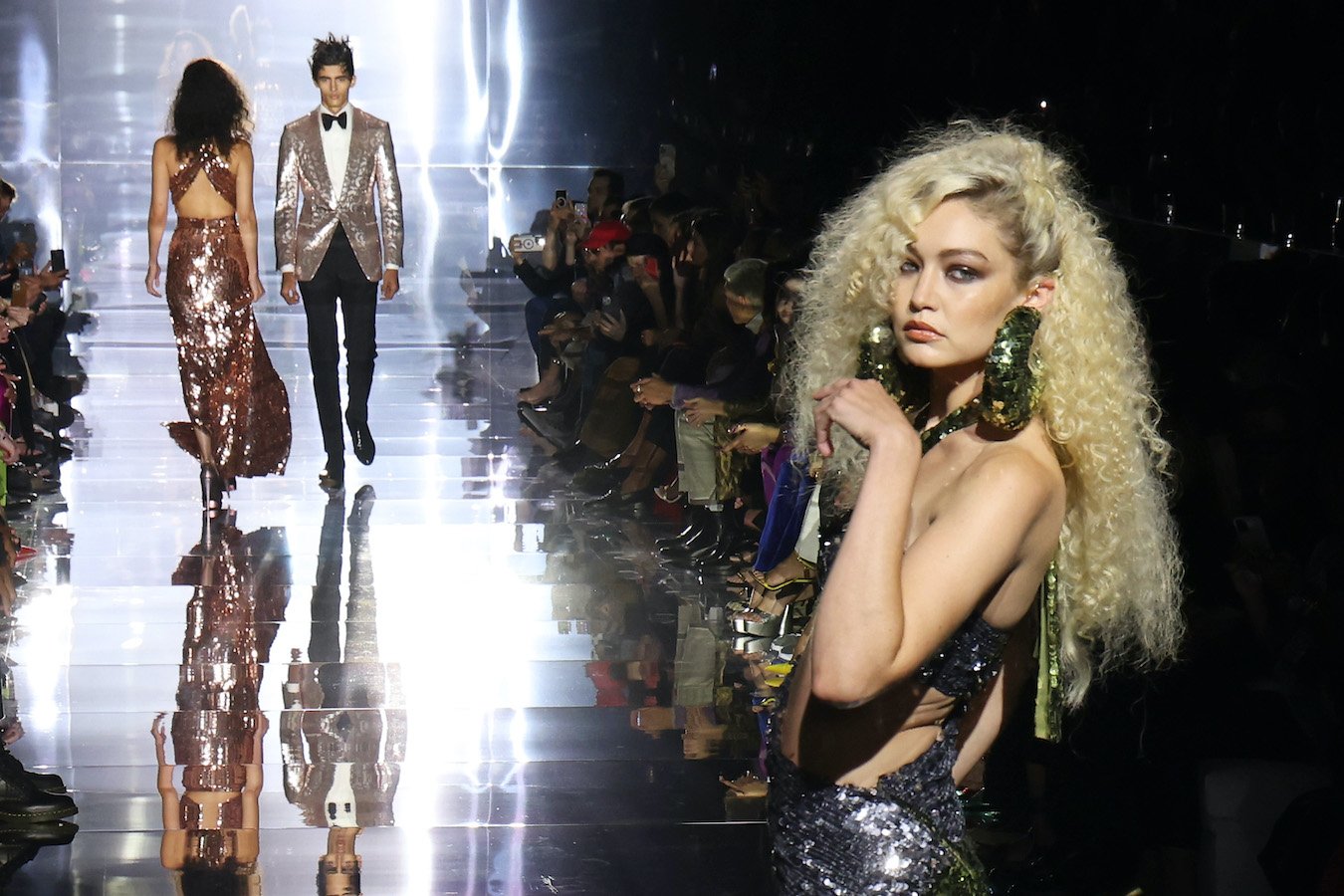 Gigi, Bella Hadid and Nora Attal walk for Tom Ford in NY Fashion Week 