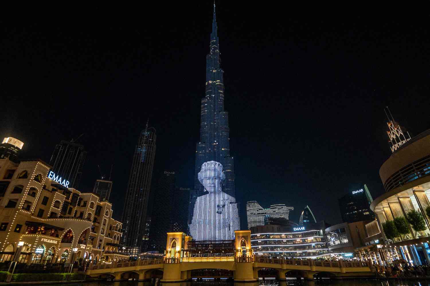 Dubai’s Burj Khalifa lights up with portrait of Britain’s Queen Elizabeth and flag