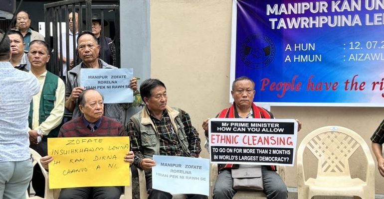 Mizoram: Zo Tribe Protestors Burn Effigies of Modi, Biren Singh