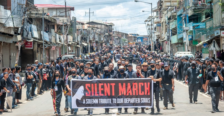 Empty Coffins, Demand for President’s Rule Echo in Protest Marches in Manipur and Delhi